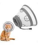 Ohcozzy Adjustable Sore Crane Cat Collar - Transparent Window Breathable Soft Design Anti-Lull Pet Protective Collar (M Gray) - Best for Post-Op Recovery - Buy Online on GoSupps.com