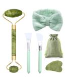Buy Scettar 6-Piece Jade Gua Sha Set - Natural Facial Roller & Massager for Eye Swelling & Skin Tightening | International Shipping Available - Buy Online on GoSupps.com