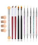 WOKOTO 10 Pcs Nail Ombre Brushes Kit | Gradient Nail Brushes Set with Nail Sponges, Liner Brushes, and Dotting Tools - Buy Online on GoSupps.com