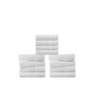 Luxe 100% Cotton Wash Cloths Set - Premium Spa Quality White 12 Pc Bulk Pack - Buy Online on GoSupps.com