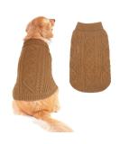 Bingpet Turtleneck Knitted Sweater for Dogs & Cats - Classic Braided Design Warm Winter Clothing (Medium Brown) - Perfect Pet Outfits for Cold Season - Buy Online on GoSupps.com