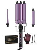 3 in 1 Curling Iron with LCD Display - Dual Voltage Ceramic Hair Curlers for Beachy Waves & Natural Curls | Fast Heating International Shipping - Buy Online on GoSupps.com