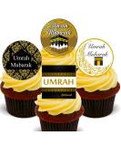 Made4You Umrah Mubarak - Edible Cupcake Toppers - Stand-up Wafer Cake Decorations (12) - Buy Online on GoSupps.com