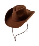 Lanzom Retro Felt Cowboy Hat - Coffee, Medium | Wide Brim Western Cowgirl Dress Up Hat with Wind Lanyard - Buy Online on GoSupps.com