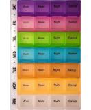 PuTwo 7-Day Pill Box with 28 Compartments - Large Capacity Medicine Organizer for Vitamins and Supplements - Multicolor - Buy Online on GoSupps.com