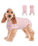 Premium Dog Recovery Suit for Post-Op Protection - Pumyporeity Leak-Proof Medical Shirt for Dogs (Pink Stripes M) - Buy Online on GoSupps.com