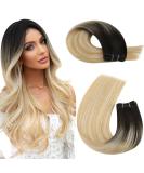 Moresoo Weft Hair Extensions Real Human Hair Balayage Sew in Extensions Brown Root Ombre to Strawberry Blonde with Platinum Blonde Double Weft Human Hair Bundles 20 Inch 100g/Pack #2/27/613 20 Inch(Pack of 1) WEFT #2/27/613 - Buy Online on GoSupps.com
