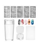 Buy X&D Nail Art Stamper - Clear Jelly Silicone Stamping Kit with Acrylic Scraper & 5 Art Plates | International Shipping Available - Buy Online on GoSupps.com