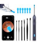 1920P HD Ear Wax Removal Tool with Camera | Soft Silicone Ear Scoop for Cleaning | 6 LED Lights | Compatible with iPhone, iPad, Android - Gray - Buy Online on GoSupps.com