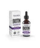 Nutroliq Biotin Liquid Drops - 12000mcg for Hair, Skin & Nail Health - Vegan Dietary Supplement - Berry-Flavored Serum - 60ml - Buy Online on GoSupps.com