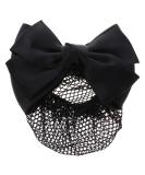 KALLORY French Barrette Hair Bun Net Mesh Cover Bowknot Hair Clip for Women (Black) - 11.5*7cm - Buy Online on GoSupps.com