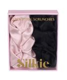 SILKIE x2 Set 100% Pure Mulberry Silk Oversized Scrunchies with Travel Pouch - Cream Pink, Coffee, Black | Hair Care Ponytail Holder | No Damage Elastics - Buy Online on GoSupps.com
