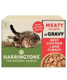 Harringtons Grain Free Meat Selection in Gravy Wet Cat Food 72x85g Beef Chicken Lamb & Turkey In Gravy Beef chicken lamb turkey 85 g (Pack of 72) - Buy Online on GoSupps.com