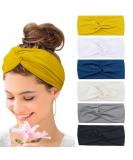 Kavya Wide Boho Headbands for Women - 6 Pack Multicoloured Hair Bands for Yoga and Sports - Buy Online on GoSupps.com
