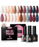 Buy Ur Sugar UV Nail Polish - 12 Colors Nude Pink Brown Glitter Gel Set for Nail Studios | Gift Box Manicure Set Perfect for Christmas - Buy Online on GoSupps.com