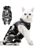 Camouflage Cat Recovery Suit | Post-Surgery Alternative to Cone E-Collar | Comfortable Healing Clothing for Cats - Buy Online on GoSupps.com