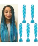 Shop SEGO 5 Packs 24 Crochet Afro Braid Extensions - Sky Blue Synthetic Hair for Stunning Braids - Buy Online on GoSupps.com