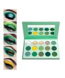 CAHIUYOA Green Eyeshadow Palette - 15 Shades of Forest Emerald Green & Yellow Glitter Makeup for Long-Lasting, Colorful Eye Looks - Matte & Glitter Formulas for Women & Girls - Buy Online on GoSupps.com