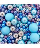 Twist Ingredients - Pearls Mix - Twinkle Mermaid Cake Topper Sprinkles - 1kg Edible Pearl Ball Cupcake Decorations - Metallic Shimmer Purple Blue & Silver Mix - Buy Online on GoSupps.com