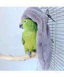 SGQCAR Corner Fleece Bird Blanket - Cozy Cage Snuggle Hut for Parrots, Conures, Lovebirds, and Cockatiels - Large Gray - Buy Online on GoSupps.com