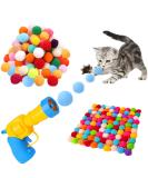 Cat Interactive Toys Cat Ball Toy Toy Ball Launcher with 100pcs Soft Pom Pom Balls Cat Fetch Toys for Indoor Exercise Pet Chasing Training Toys - Buy Online on GoSupps.com