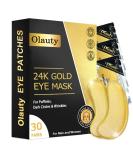 24k Gold Under Eye Patches - 30 Pairs | Moisturizing Gel Eye Masks for Puffy Eyes & Dark Circles | Anti-Aging Collagen Patches for Travel - Buy Online on GoSupps.com