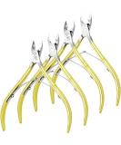4 Pack Stainless Steel Cuticle Nippers - Professional Manicure & Pedicure Tools for Home/Spa/Salon - Gold Finish - Buy Online on GoSupps.com