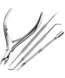 FANDAMEI 4 PCS Nail Care Kit - Stainless Steel Cuticle Nippers and Toenail Tools Set for Professional Manicure and Pedicure - Buy Online on GoSupps.com