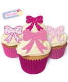 24 Gorgeous Edible Pre-Cut Wafer Bows: Breast Cancer Designs - Buy Online on GoSupps.com