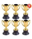 ArtCreativity Gold Plastic Trophies for Kids - Pack of 12 | 4 Inch Golden Colored Trophy Set for Football, Soccer, Baseball | Carnival Prizes and Party Favors for Boys and Girls - Buy Online on GoSupps.com