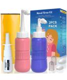 TONELIFE 2PCS Nose Wash Kit - Soft Nozzles Neti Pot & Nasal Cleaner - Sinus Rinse Kit with Empty Sprayer (Blue+Pink) - International Shipping Available - Buy Online on GoSupps.com