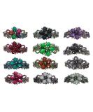 12-Pack Sparkly Crystal Large Barrettes for Thick Hair - Assorted Colors - Buy Online on GoSupps.com