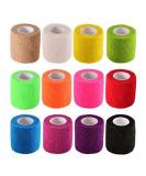 12-Pack Self-Adhesive Bandage Rolls - 5cm Elastic & Colored Band-Aids for Pets & Sports Protection - International Shipping - Buy Online on GoSupps.com