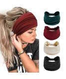 Kavya Wide Headbands for Women - Set of 6 Soft Knotted Elastic Hair Bands | Yoga & Fashion Hair Accessories for Ladies - Buy Online on GoSupps.com