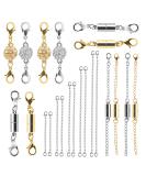 Beinhome 22Pcs Magnetic Jewelry Clasps and Necklace Extenders Gold Silver, Multiple Sizes and Styles Chain Extenders Magnetic Clasps 22 pcs - Buy Online on GoSupps.com