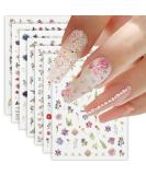 12 Sheets Flower Nail Stickers - Spring Floral Nail Decals & 3D Self-Adhesive Art Supplies for DIY Nail Decorations - Buy Online on GoSupps.com