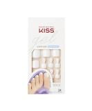 KISS Gel Fantasy Collection Ready-To-Wear Fake Toenails Pedicure Set  Style 'This is Classic'  with Mini Nail File  Pink Gel Nail Glue & 28 White Smudge-Proof Glue-On Toenails - Buy Online on GoSupps.com