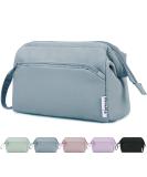 Narwey Large Makeup Bag Wide-Open Zipper Pouch Travel Toiletry Bag Cosmetic Organizer for Women (Greyish Blue) - Buy Online on GoSupps.com