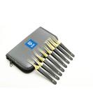 SMI 8-Piece Eyelash Tweezers Set - Stainless Steel Pointed & Bent Eyelash Extensions Tools for 3D 6D Volume Lashes - Includes Stylish Case - Gold & Black - Buy Online on GoSupps.com