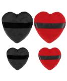 VOCOSTE 4 Pcs Loose Powder Puff - Soft Heart Shape Makeup Tool for Flawless Face - Short Plush Blender in Black & Red - Buy Online on GoSupps.com