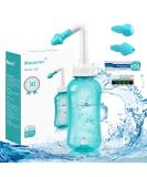 MAOEVER Neti Pot Sinus Rinse Kit - 300ML Wash Bottle with 30 Salt Packets - BPA Free Nose Cleaner for Adults & Kids - Green - Buy Online on GoSupps.com