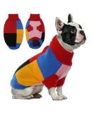Hjumarayan Turtleneck Dog Sweater for Medium Dogs | Color Block Design with Leg Holes | Warm & Stylish for French Bulldogs - Red - Buy Online on GoSupps.com