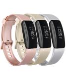 3 Pack Silicone Bands for Fitbit Inspire 2/HR/Ace 2 - Soft Sport Replacement Wristbands - Rose Gold/Gold/Silver (Small) - Buy Online on GoSupps.com