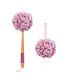 AmazerBath Loofah Shower Sponge with Long Wooden Handle - Soft PE Mesh Body Scrubber for Men & Women (Pink) - Buy Online on GoSupps.com