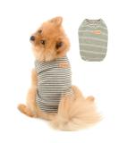 Paidful British Dog Shirt | Striped Cat Vest & Soft Cotton T-Shirt for Boys | Summer Clothing for Puppies Chihuahuas & Yorkies - XL Green - Buy Online on GoSupps.com