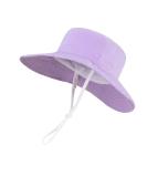LANGZHEN Baby Girls Beach Sun Protection Hat - Adjustable Toddler Kids Wide Brim Summer Play Hat with Chin Strap - Light Purple (1-2 Years) - Buy Online on GoSupps.com