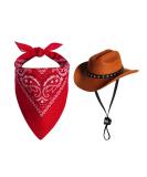 Choyaxo Pet Cowboy Costume - Small Brown Dog/Cat Halloween Costume with Hat and Bandana - Buy Online on GoSupps.com