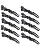 12 Professional Black Hair Clips - 12-Pack Hairdresser Crocodile Clamps Plastic Styling Clips for Hair Care & Styling - Buy Online on GoSupps.com