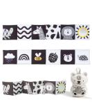Taf Toys Newborn Soft Activity Book Black & White High Contrast Baby Book Infant Sensory Toys Tummy Time Soft Cloth Books for Babies Textured Fabric Crinkling Shapes Patterns 0-12 Months Newborn Toys - Buy Online on GoSupps.com