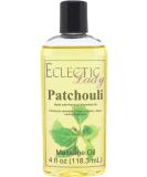 All Natural Patchouli Massage Oil - 4 oz | 100% Natural Ingredients Relaxing Scent Sweet Almond & Jojoba Oil for Men & Women - Buy Online on GoSupps.com